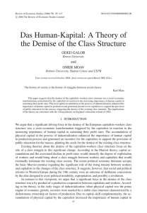 Das Human-Kapital: A Theory of the Demise of the Class Structure and