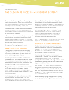 THE CLEARPASS ACCESS MANAGEMENT SYSTEM™ SOLUTION OVERVIEW