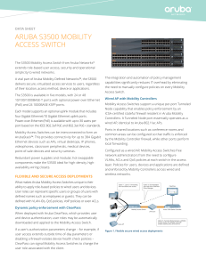 ArUBA S3500 MoBILITy ACCESS SWITCh data sheet