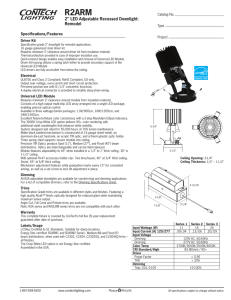 R2ARM 2&#34; LED Adjustable Recessed Downlight: Remodel Specifications/Features