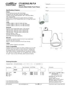 CTL8029(S/M/F)4 Optica T4 Ceramic Metal Halide Track Fixture Specifications/Features