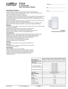 CYL6 6&#34; Integrated LED Indoor and Outdoor Cylinders Specifications/Features