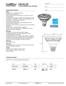 LR1411D 11W LED PAR30S Lamp, E26 Base