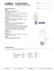 LC2303.2DCS 3.2W LED Candle Lamp, E26 Base