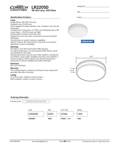 LR2205D 5W LED Lamp, GX53 Base Specifications/Features Lamp