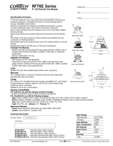 RFT6E Series 6&#34; LED Retrofit Trim Module Specifications/Features