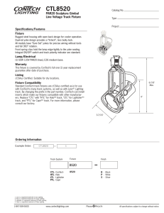 CTL8520 PAR20 Sculptura Gimbal Line Voltage Track Fixture Specifications/Features