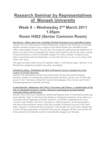 Research Seminar by Representatives of  Monash University – Wednesday 2 Week 8
