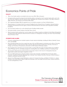 Economics Points of Pride FACULTY