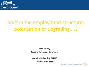 Shift in the employment structure:  John Hurley Research Manager, Eurofound