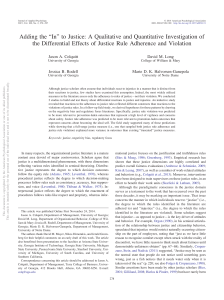 Adding the “In” to Justice: A Qualitative and Quantitative Investigation... the Differential Effects of Justice Rule Adherence and Violation