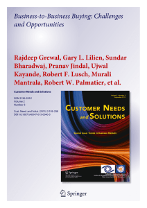 Business-to-Business Buying: Challenges and Opportunities Rajdeep Grewal, Gary L. Lilien, Sundar