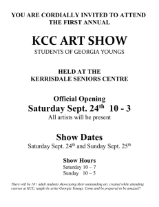 KCC ART SHOW Saturday Sept. 24 10 - 3 Show Dates