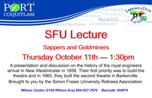 SFU Lecture Thursday October 11th  1:30pm