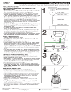 For the ConTech Lighting 6” and 8” Flexible Cable Mount... INSTALLATION PROCEDURES Before installation, please refer to your local electrical code.