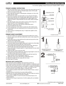 For ConTech Lighting Compact Fluorescent Pendants (CMCFP Series) PENDANT ASSEMBLY INSTRUCTIONS