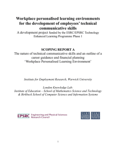 Workplace personalised learning environments for the development of employees’ technical communicative skills
