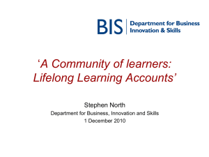 A Community of learners: Lifelong Learning Accounts’ Stephen North