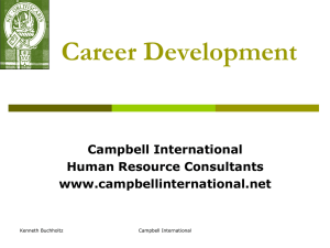 Career Development Campbell International Human Resource Consultants www.campbellinternational.net