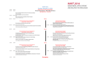 NART	2016 Tuesday,	September	13,	2016 Registration	&amp;	Continental	Breakfast Opening	Session	–	Keynotes