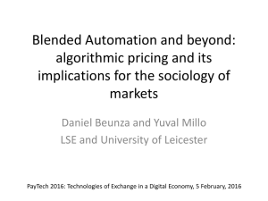 Blended Automation and beyond: algorithmic pricing and its markets
