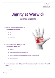 Dignity at Warwick Quiz for Students