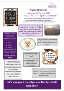 Dignity at Warwick Wednesday 18 November 2015 Dignity in Mental Health