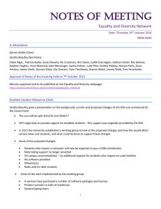 NOTES OF MEETING Equality and Diversity Network Date: Thursday 14 January 2016