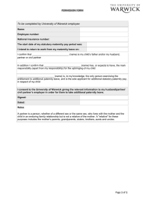 PERMISSION FORM To be completed by University of Warwick employee