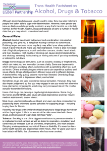 Alcohol, Drugs &amp; Tobacco LGB&amp;T Partnership Trans Health Factsheet on