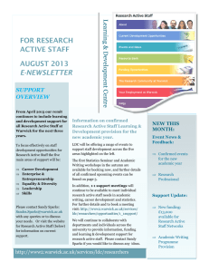 FOR RESEARCH ACTIVE STAFF AUGUST 2013 E-NEWSLETTER