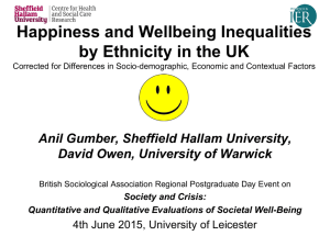 Happiness and Wellbeing Inequalities by Ethnicity in the UK