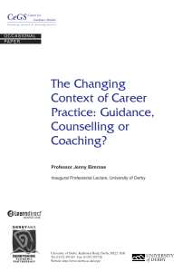 The Changing Context of Career Practice: Guidance, Counselling or