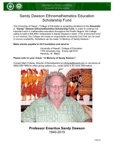 Sandy Dawson Ethnomathematics Education Scholarship Fund