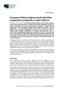 European Defence Agency study identifies cooperation prospects in cyber defence  Press release