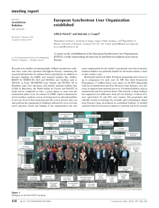 meeting report European Synchrotron User Organization established Synchrotron