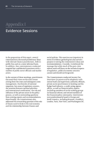 Appendix I Evidence Sessions