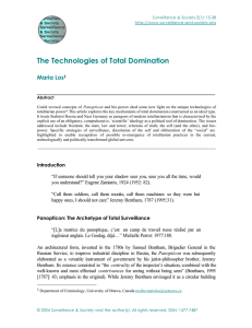 The Technologies of Total Domination Maria Los