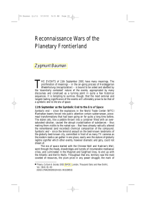 T Reconnaissance Wars of the Planetary Frontierland Zygmunt Bauman