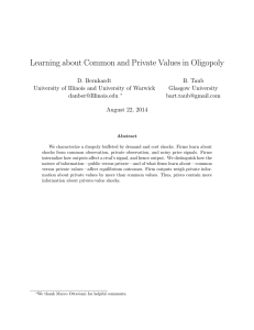 Learning about Common and Private Values in Oligopoly