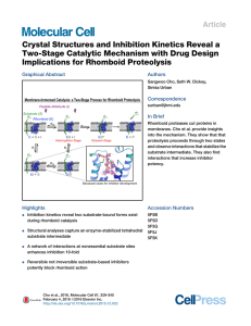 Crystal Structures and Inhibition Kinetics Reveal a Implications for Rhomboid Proteolysis