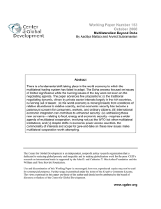 Working Paper Number 153 October 2008  Multilateralism Beyond Doha