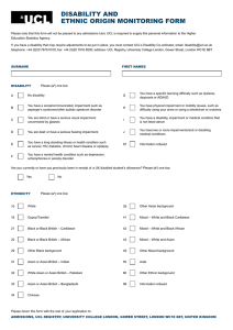 DISABILITY AND ETHNIC ORIGIN MONITORING FORM