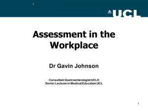 Assessment in the Workplace Dr Gavin Johnson