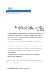 Boycott, Academic Freedom, and the Moral Responsibility to Uphold Human Rights