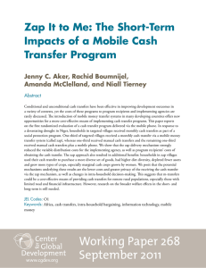 Zap It to Me: The Short-Term Impacts of a Mobile Cash