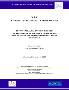 CSD Students' Working Paper Series