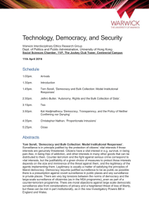 Technology, Democracy, and Security Schedule