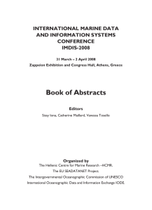 Book of Abstracts INTERNATIONAL MARINE DATA AND INFORMATION SYSTEMS CONFERENCE