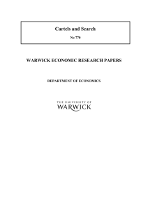 Cartels and Search WARWICK ECONOMIC RESEARCH PAPERS  No 770